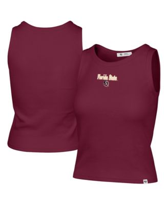 47 Brand Women's Garnet Florida State Seminoles Straight Cut Baby Rib Tank Top