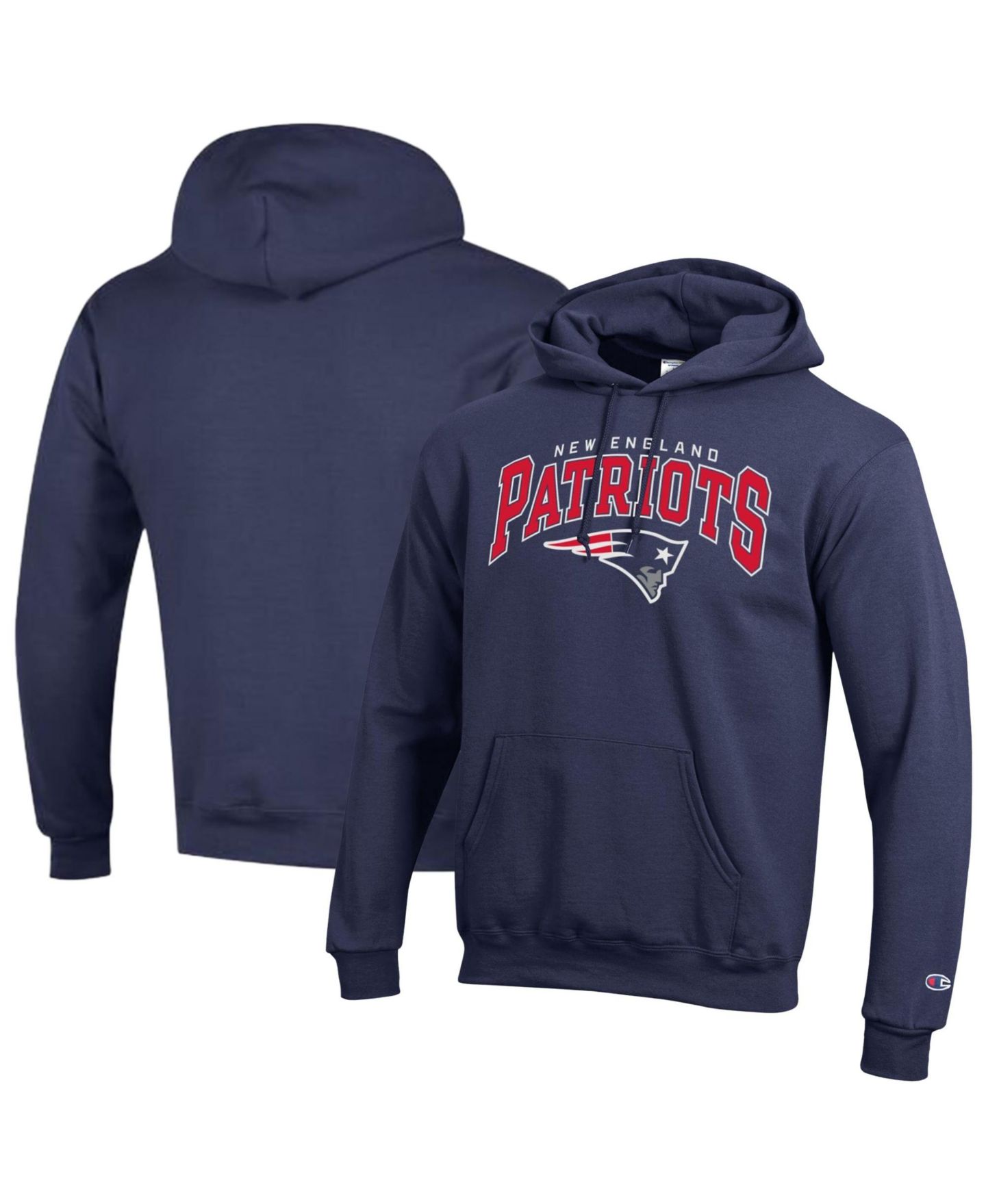 Мужское худи Champion Navy New England Patriots Powerblend Arch over Logo — фото 1