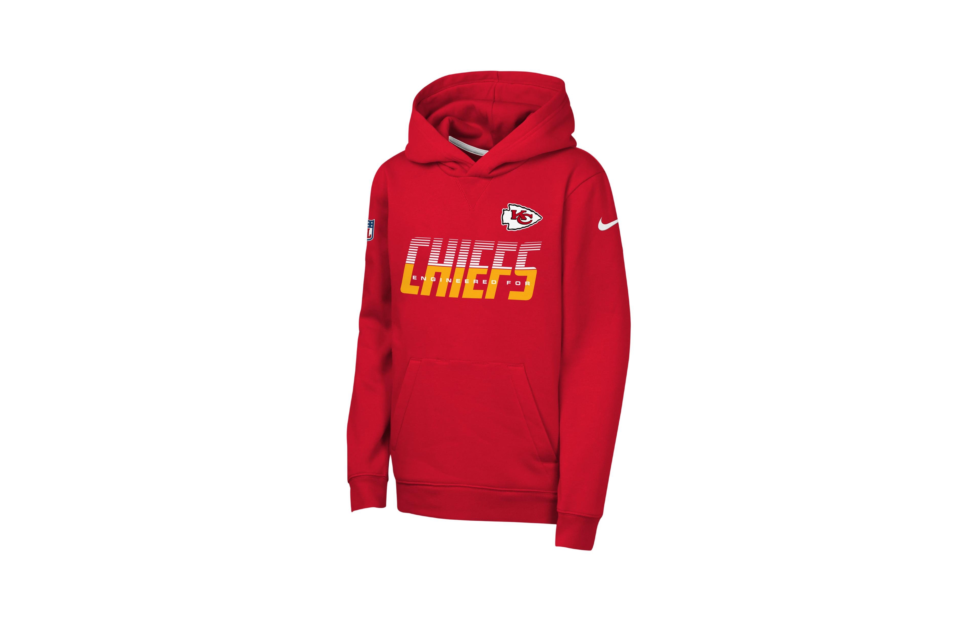 Big Boys and Girls Nike Red Kansas City Chiefs Sideline Dri-fit Hoodie