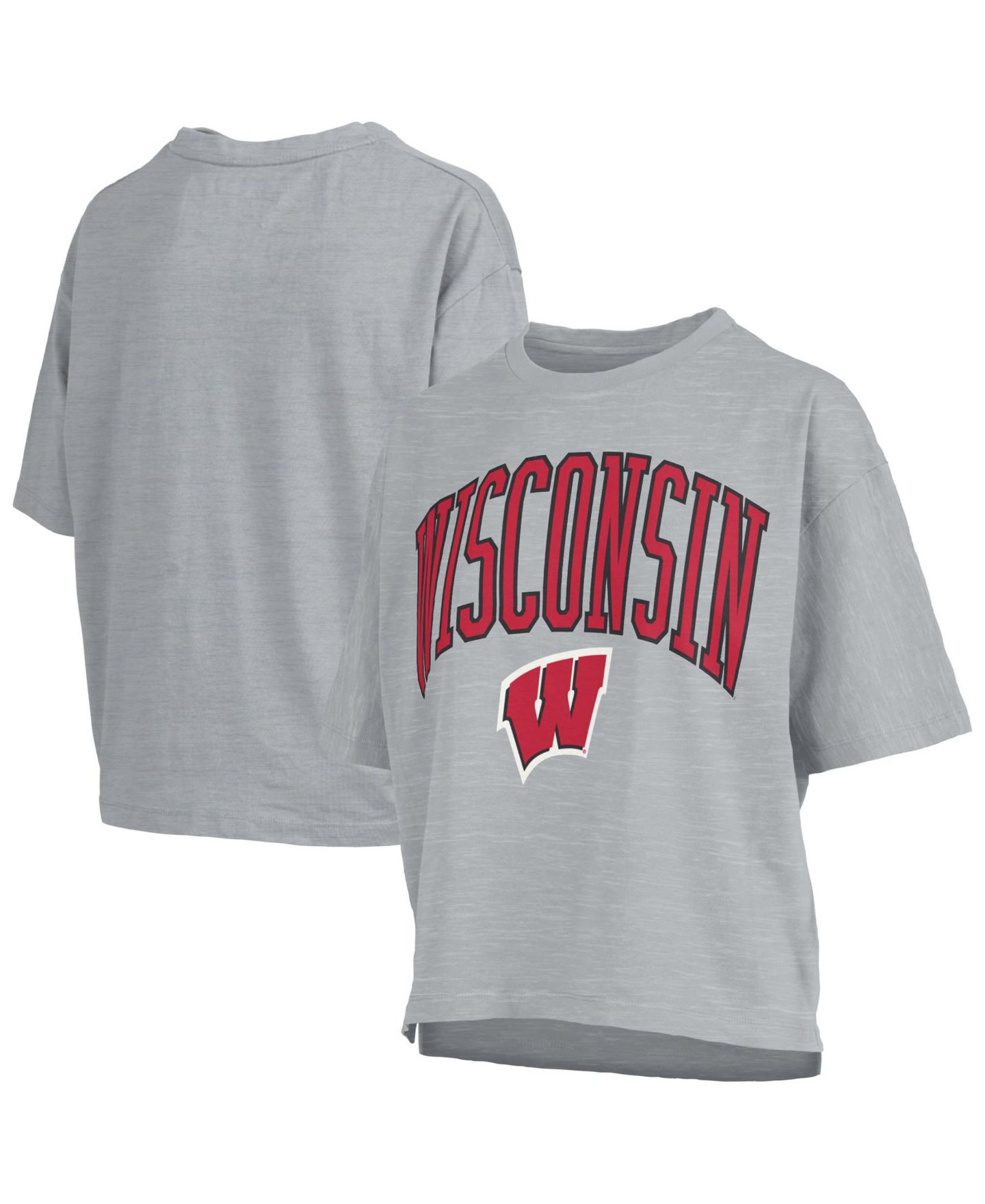 Женская футболка Pressbox Gray Wisconsin Badgers Nelson — фото 1