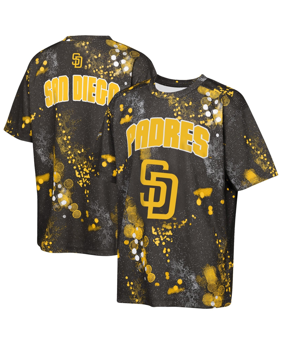 Outerstuff Big Boys' and Girls' Brown San Diego Padres Y2 Tech Stadium Lights T-Shirt - Brown