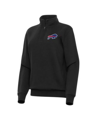 Women's  Black Buffalo Bills Victory Quarter-Zip Top
