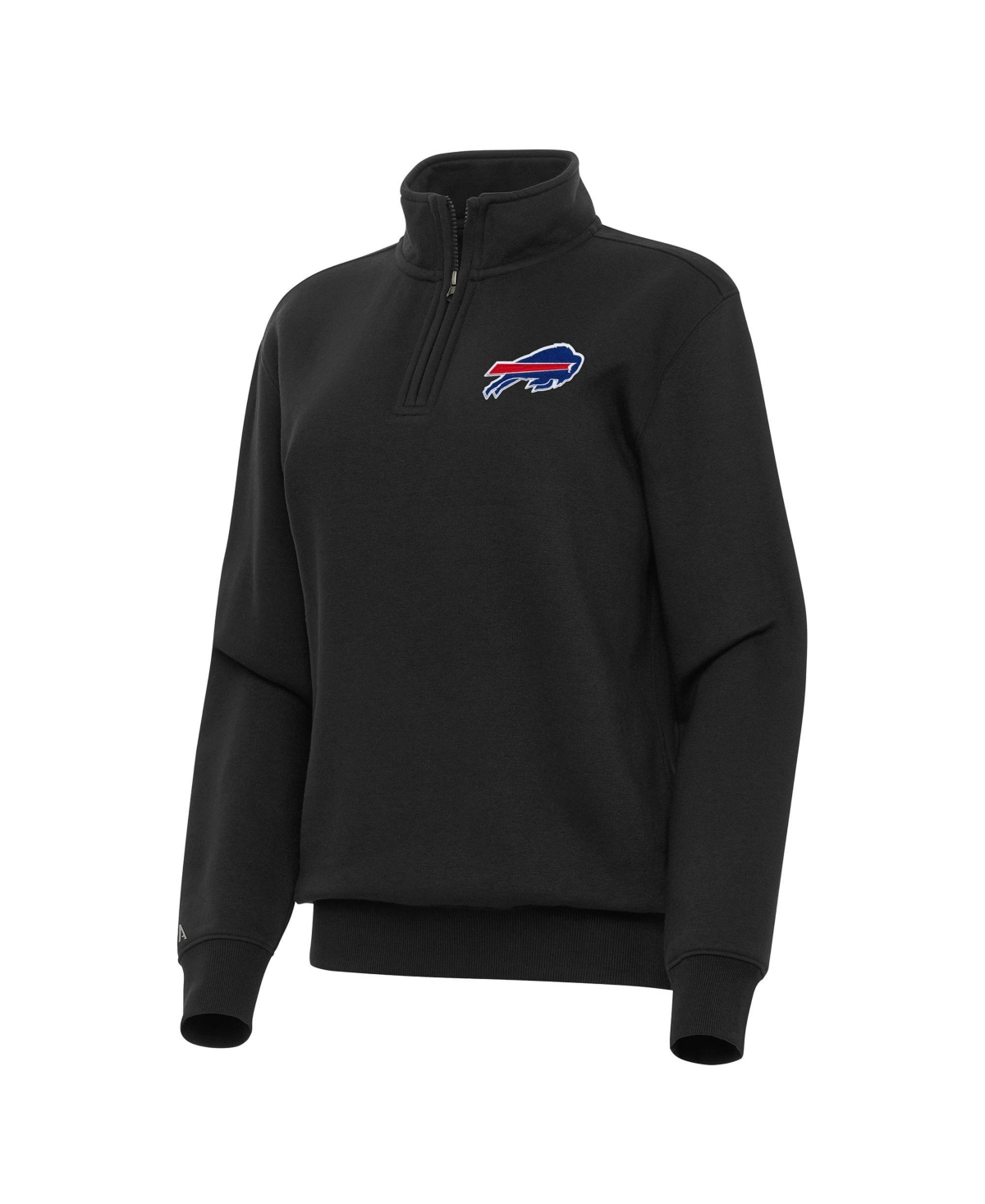 Women's Antigua Black Buffalo Bills Victory Quarter-Zip Top - Black