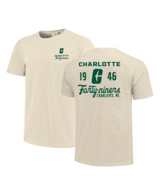 Men's Cream Charlotte 49ers Comfort Colors Mascot Overlay T-Shirt