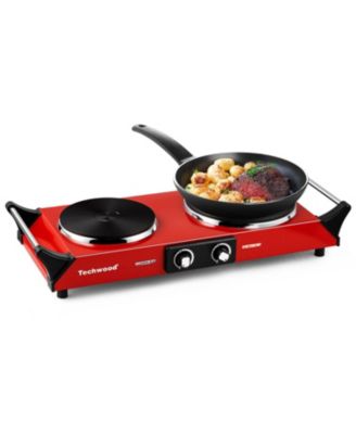 1800W Stainless Steel Dual Hot Plate with Handles, Stainless Steel Hot Plate for Kitchen, Dorm, and Camping
