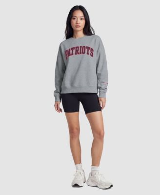 New England Patriots Women's Contrast Lined Sweatshirt - Heather Gray