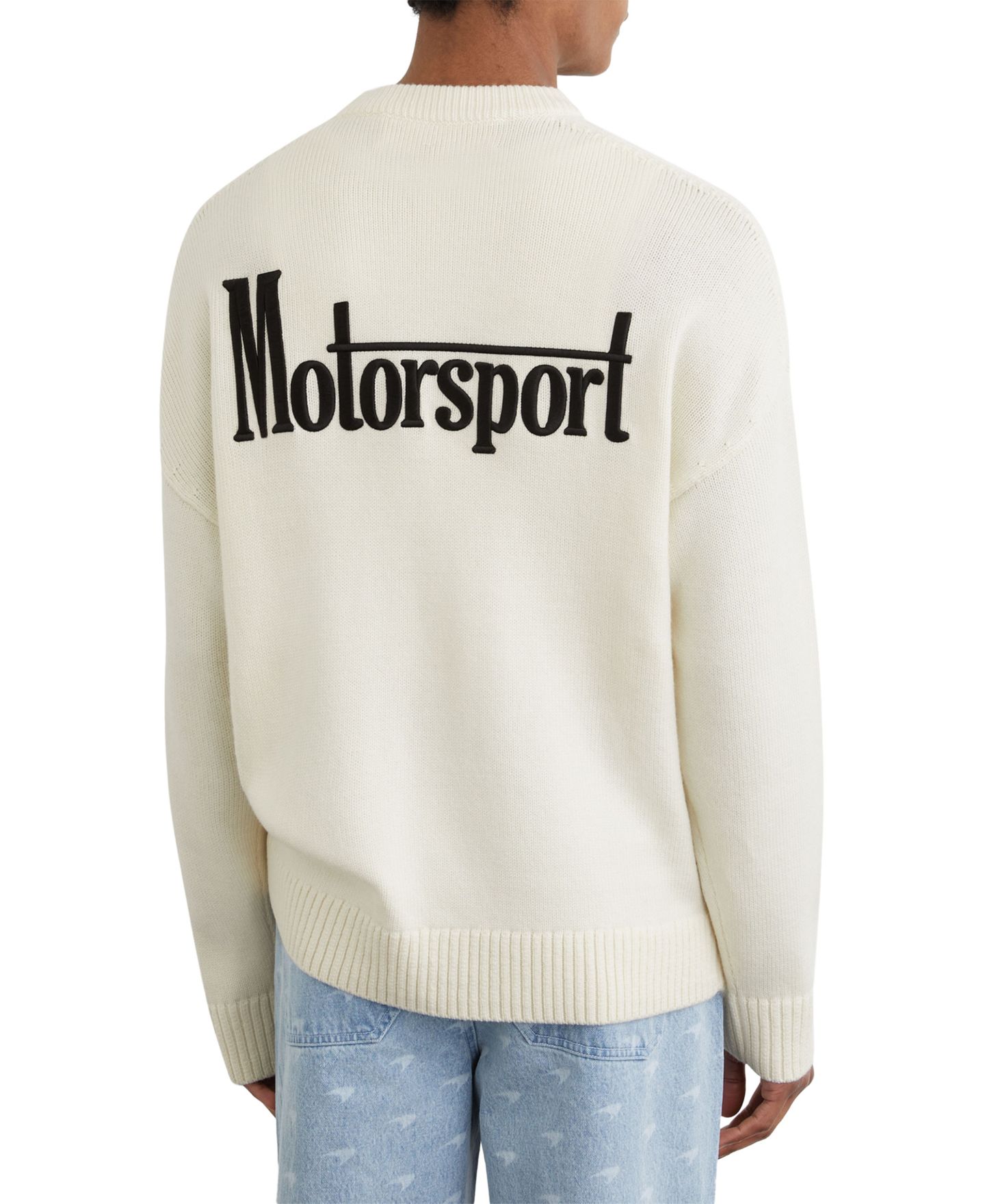 Мужской свитер REISS Maddox Merino Wool McLaren Racing Crewneck, цвет: Молочный белый — фото 2