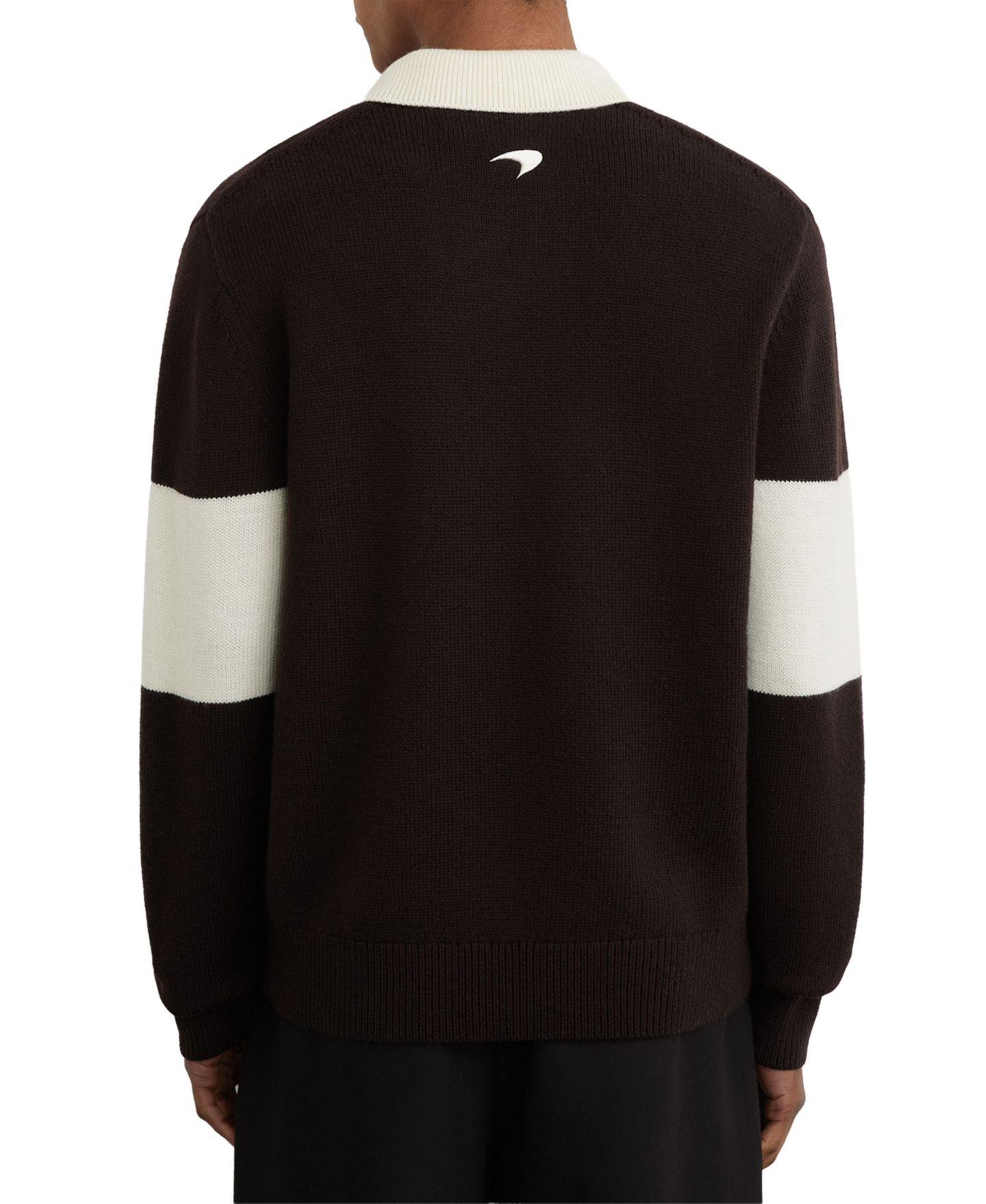 Мужской свитер REISS Relaxed-Fit Wool Elson, цвет: Коричневый / Белый — фото 2