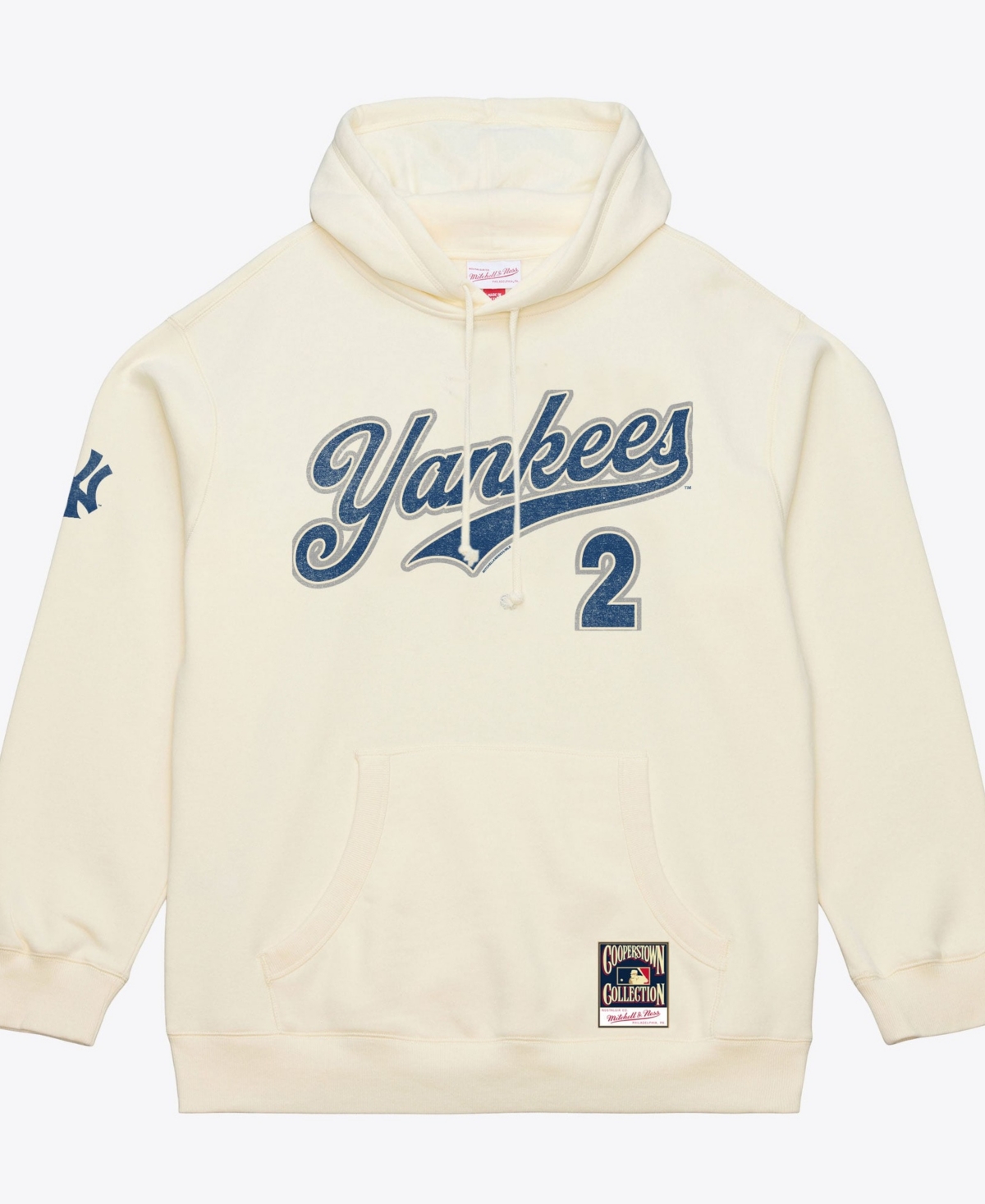 Men's Mitchell & Ness Derek Jeter Cream New York Yankees Throwback Name Number Hoodie