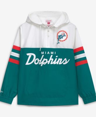 Men's Aqua Miami Dolphins Head Coach Anorak Quarter-Zip Windbreaker Jacket