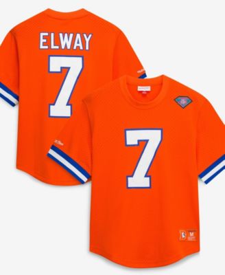 Men's John Elway Orange Denver Broncos Retired Player Name & Number Mesh Top