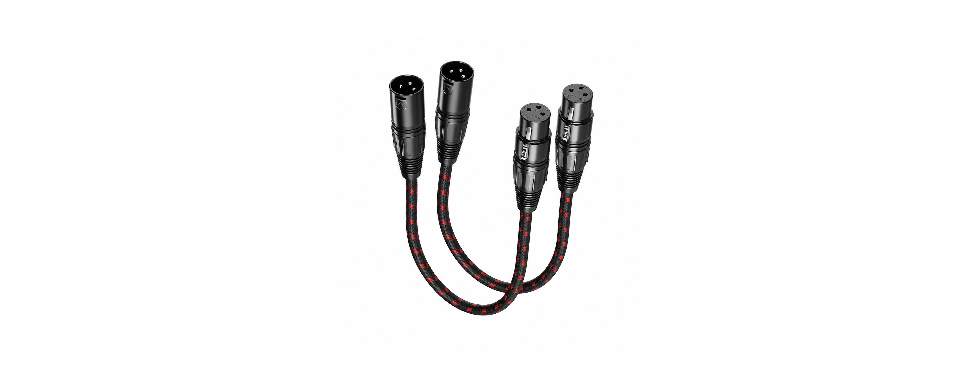 Lofree Double-Shielded Oxygen-Free Copper Nylon Braided Xlr Male to Female Cable
