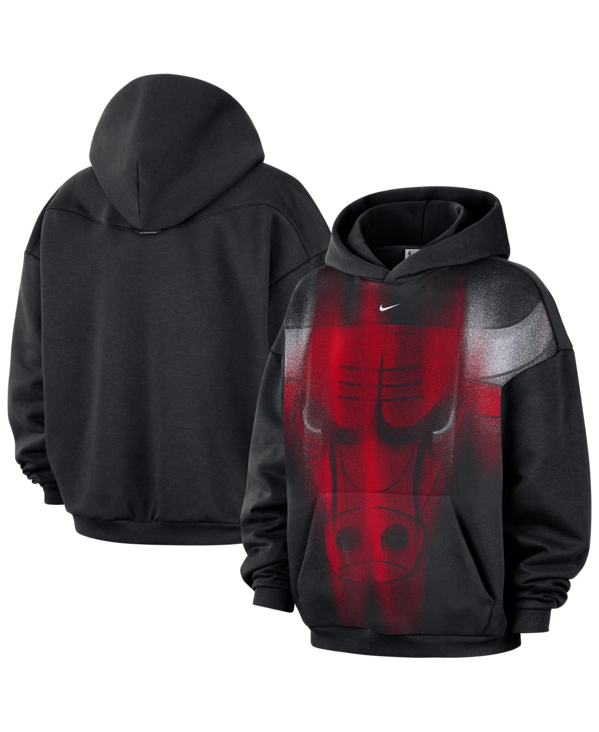 Nike Men's Black/ White Chicago Bulls Icon Practice Hoodie