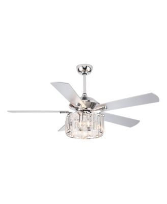 52" Chrome 5-Blade Reversible Ceiling Fan with Remote