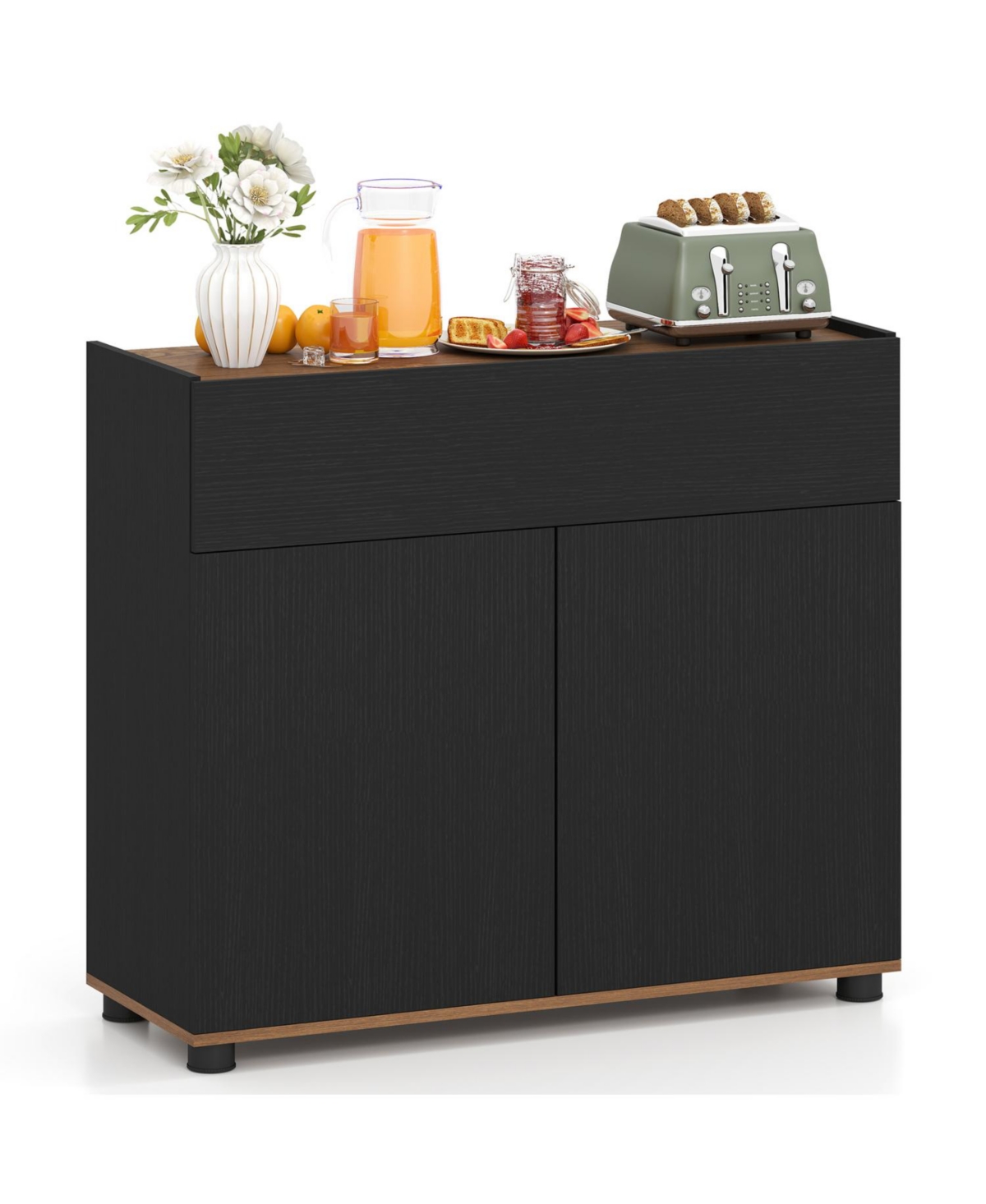 Mecale Sideboard Buffet Cabinet with Storage Wooden Kitchen