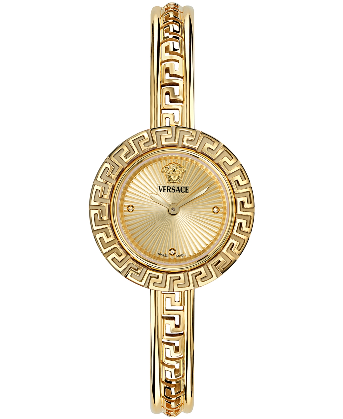 Versace Women's Greca Pendant Ip Yellow Gold Bracelet Watch, 28mm - Gold