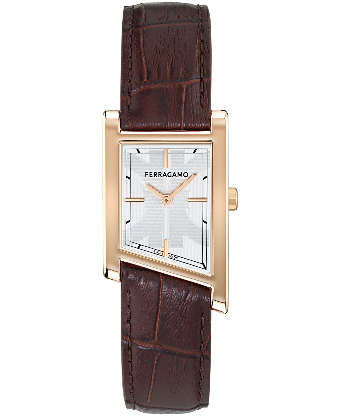 Мужские часы Ferragamo Rose Gold Stainless Steel Bracelet Watch, 39x24mm — фото 1
