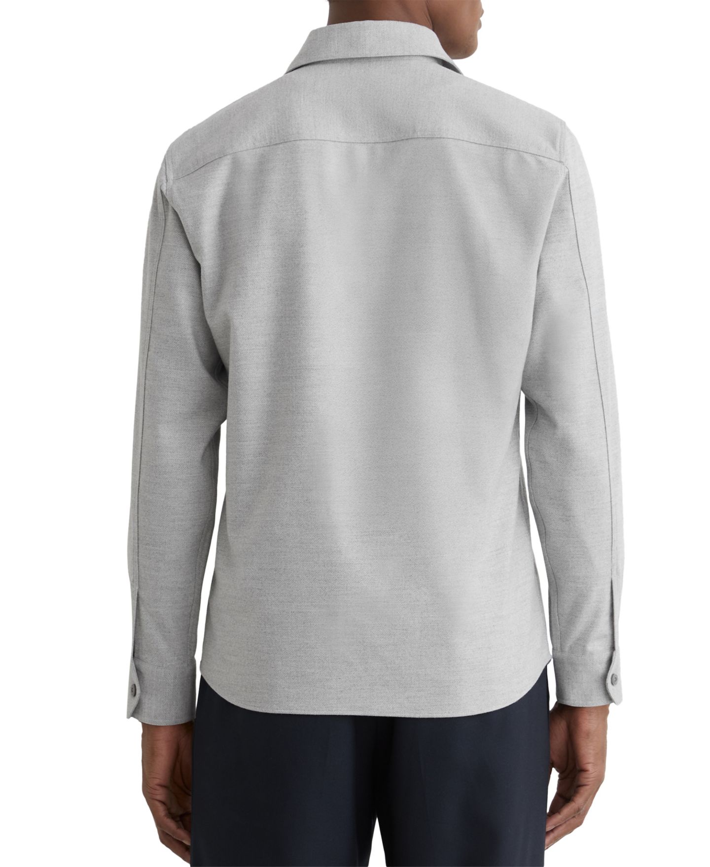 Мужская рубашка REISS Chamber Regular Fit Brushed Twin-Pocket Overshirt, цвет: Серый — фото 3