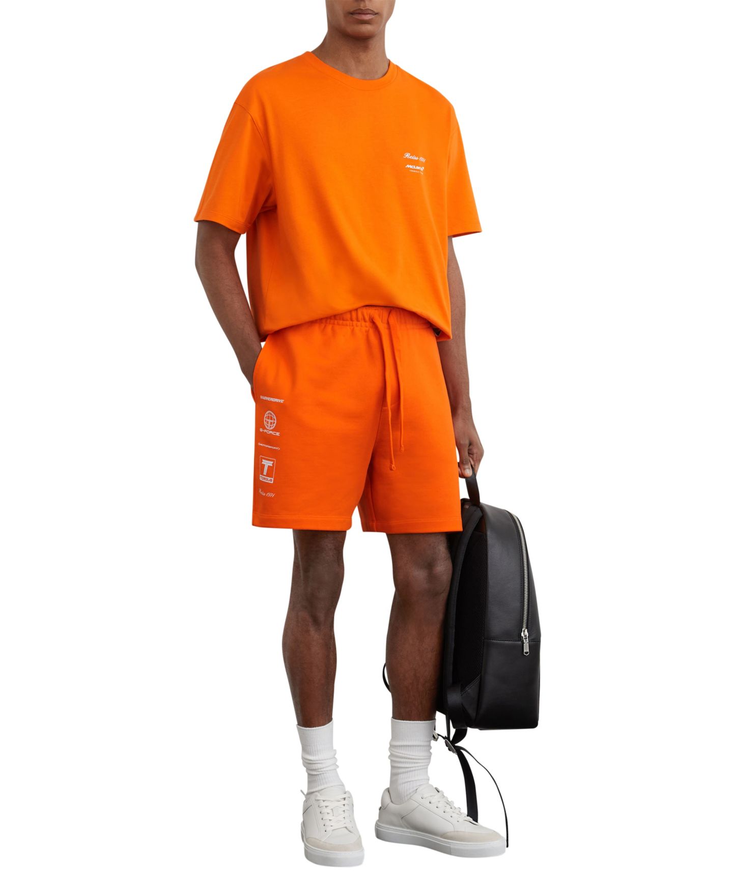 Мужская футболка REISS Stirling McLaren Racing Motorsport Relaxed-Fit, цвет: Оранжевый — фото 1