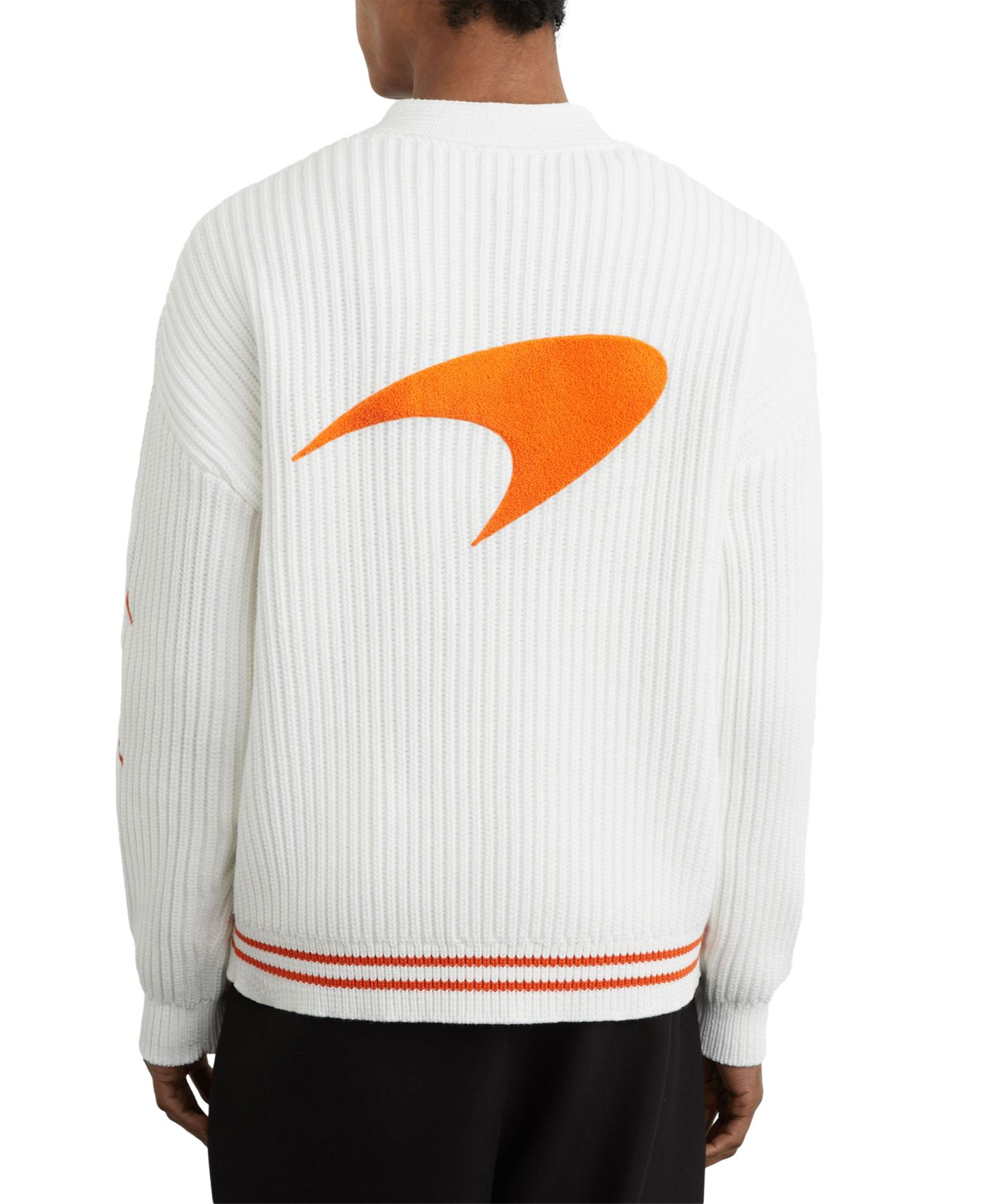 Мужской кардиган REISS Halden McLaren Racing Embroidered Rib-Knit, цвет: Белый — фото 2