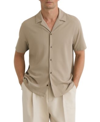 Men's River Short-Sleeve Slim-Fit Textured Shirt