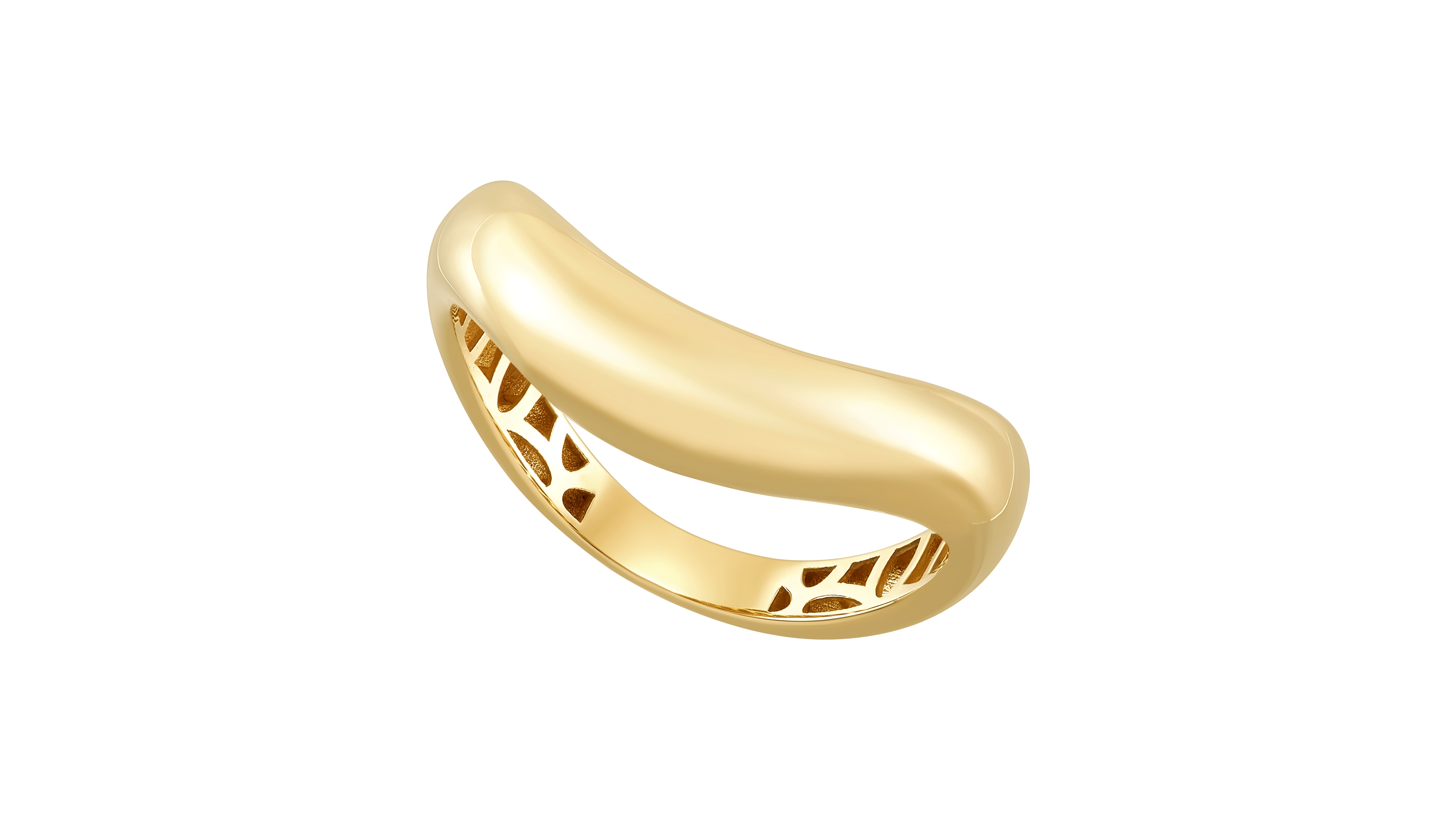 Macy's Polished Graduated Chevron Band Ring in 10k Yellow Gold