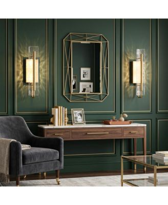 17-inch Modern Glass Metal LED Vanity Wall Sconce Bathroom Light Fixture with 3000K Integrated LED