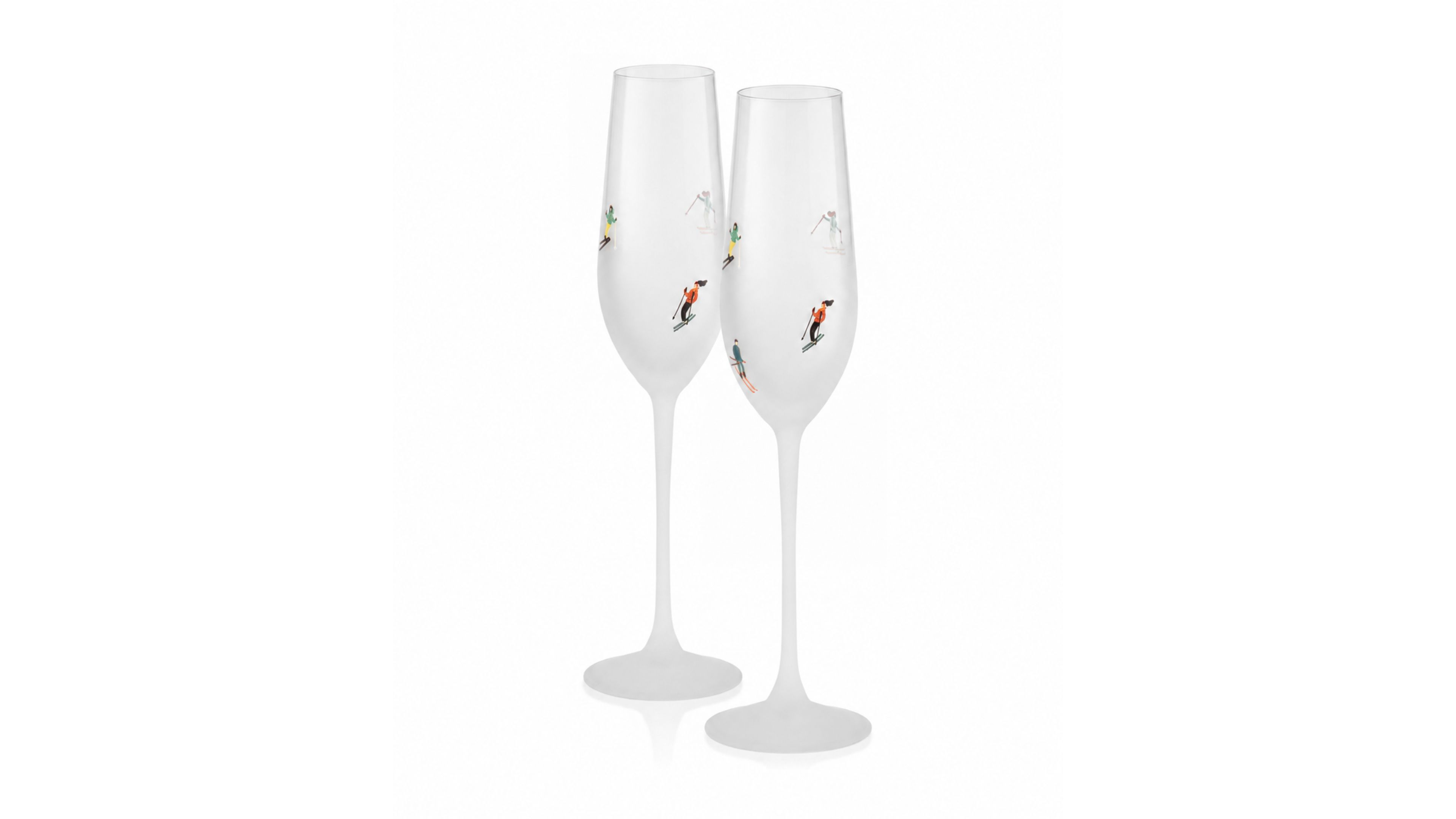 Godinger Ski Patrol Champagne Flutes, Set of 2