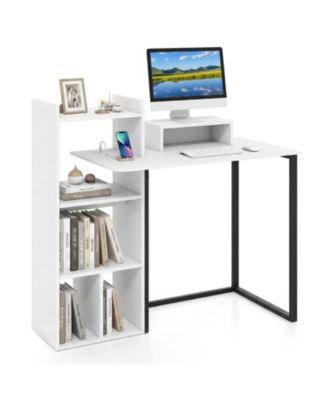 43.5" Computer Desk with Charging Station and Ergonomic Monitor Stand