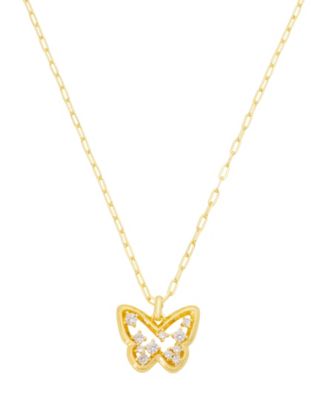 Women's Gold-Tone Cubic Zirconia Butterfly Necklace