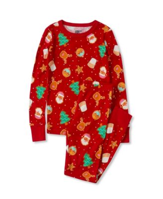 Girls' 4-16 Holiday Long-Sleeve Snug-Fit Top and Pants, 2-Piece Set