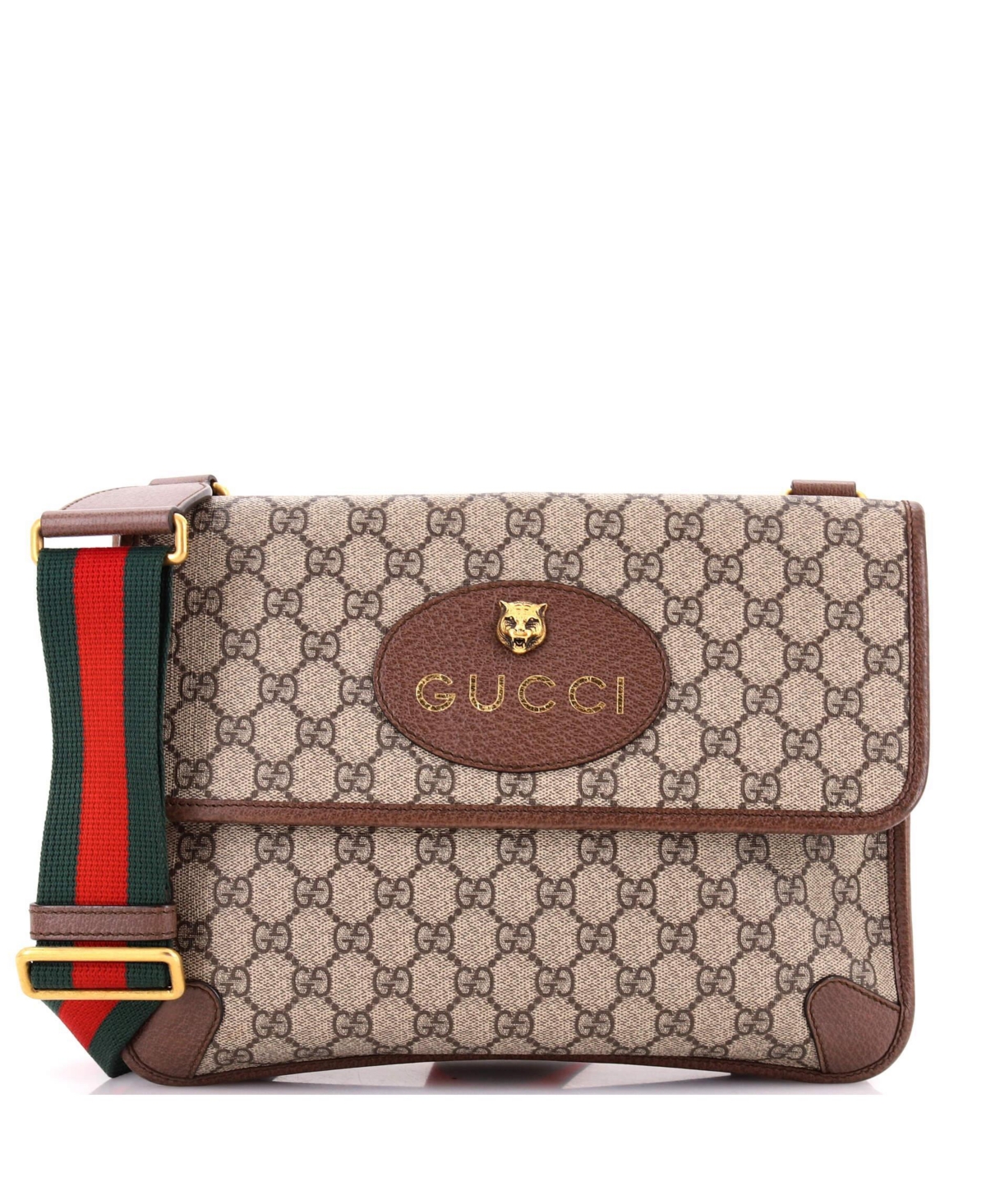 Pre-Owned Gucci Medium Neo Vintage Flap Messenger Gg Coated Canvas - Brown