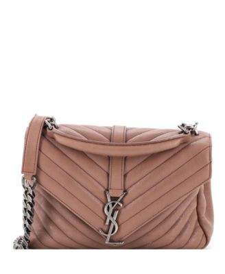 Medium Classic Monogram College Bag Matelasse Chevron Leather