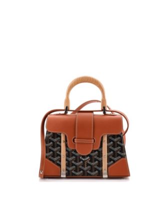 Mini Structured Saigon Top Handle Bag Coated Canvas with Leather