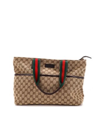 Large Diaper Web Strap Tote GG Canvas