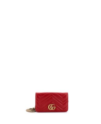 Mini GG Marmont Chain Flap Bag Matelasse Leather