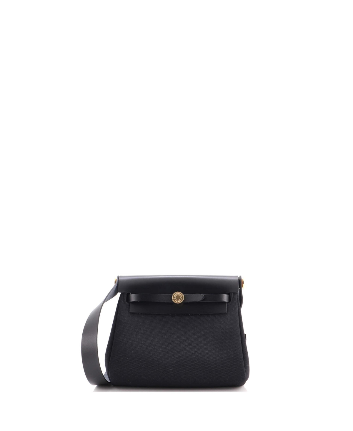 Pre-Owned Hermes 20 Herbag Zip Toile and Leather - Black