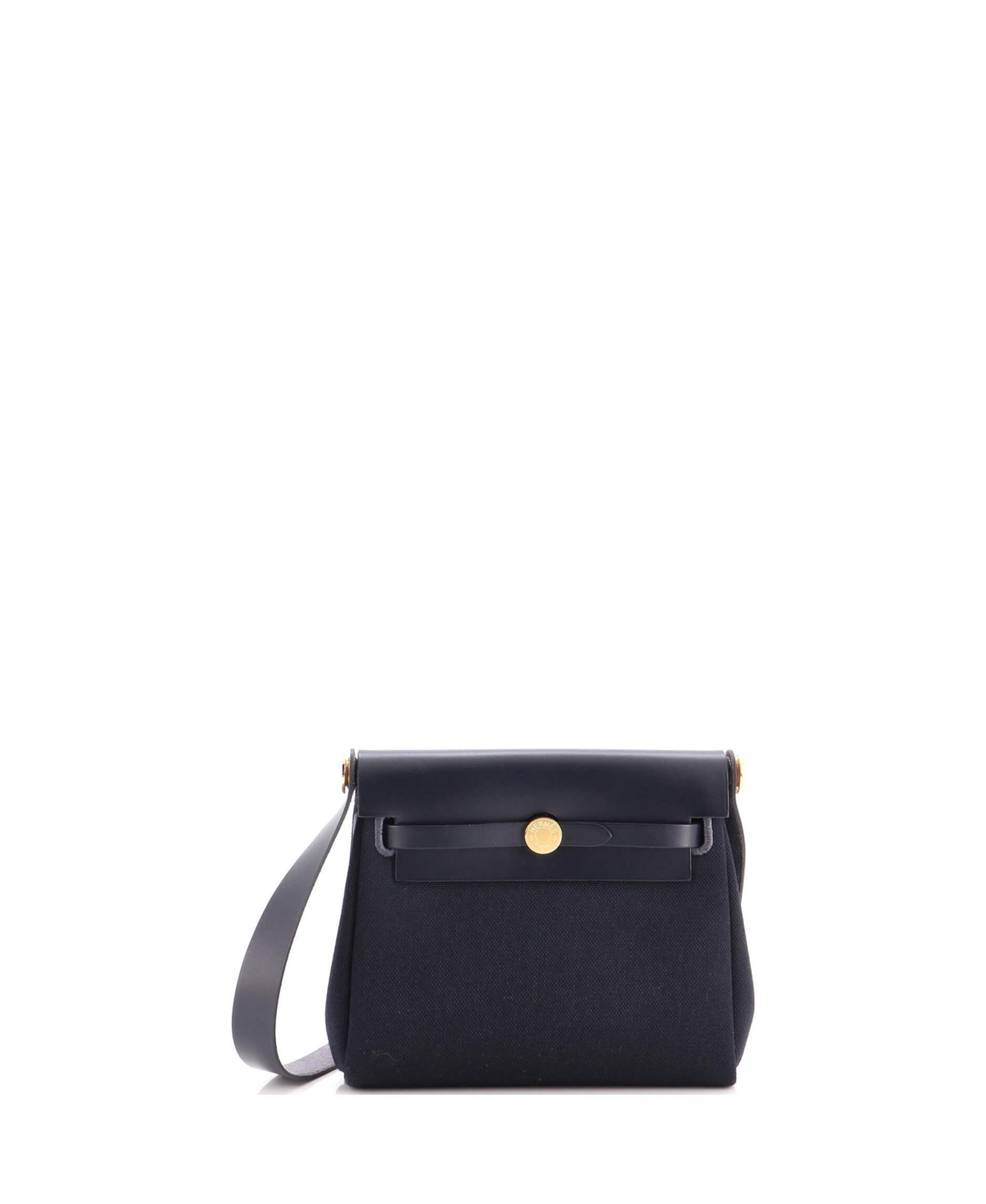Pre-Owned Hermes 20 Herbag Zip Toile and Leather - Black