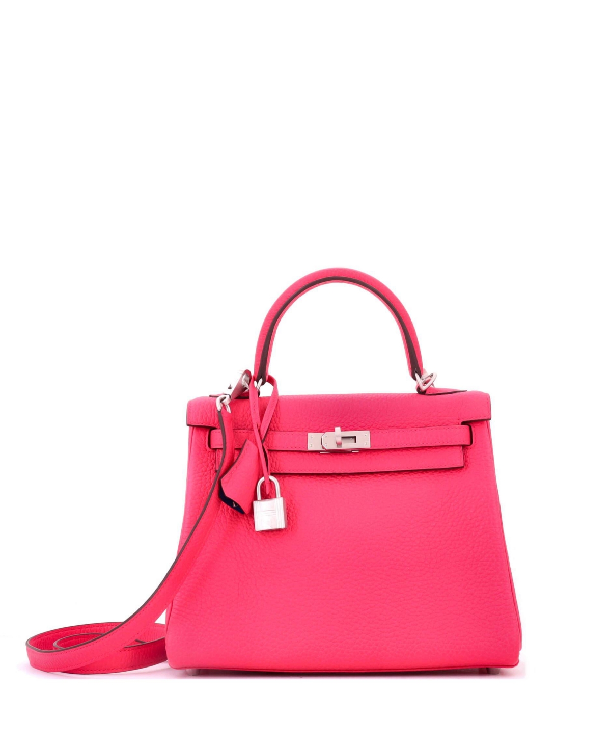 Pre-Owned Hermes Kelly 25 Handbag Bicolor Clemence with Brushed Palladium Hardware