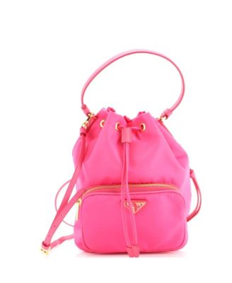 Small Drawstring Bucket Bag Tessuto