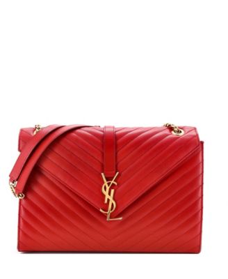 Large Classic Monogram Envelope Satchel Matelasse Chevron Leather
