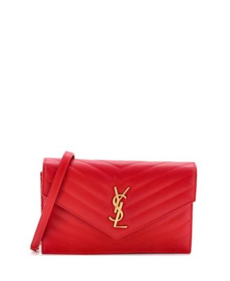 Small Classic Monogram Wallet on Chain Matelasse Chevron Leather
