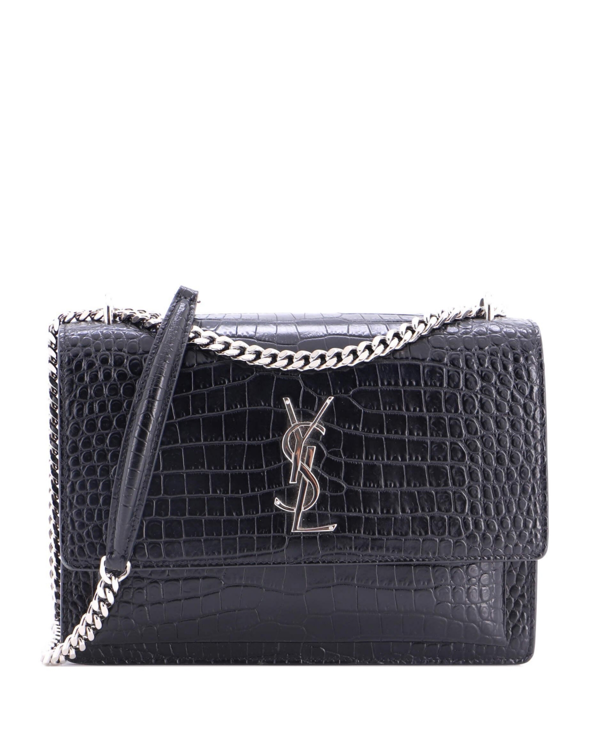 Pre-Owned Saint Laurent Sunset Embossed Leather Medium Crossbody Bag