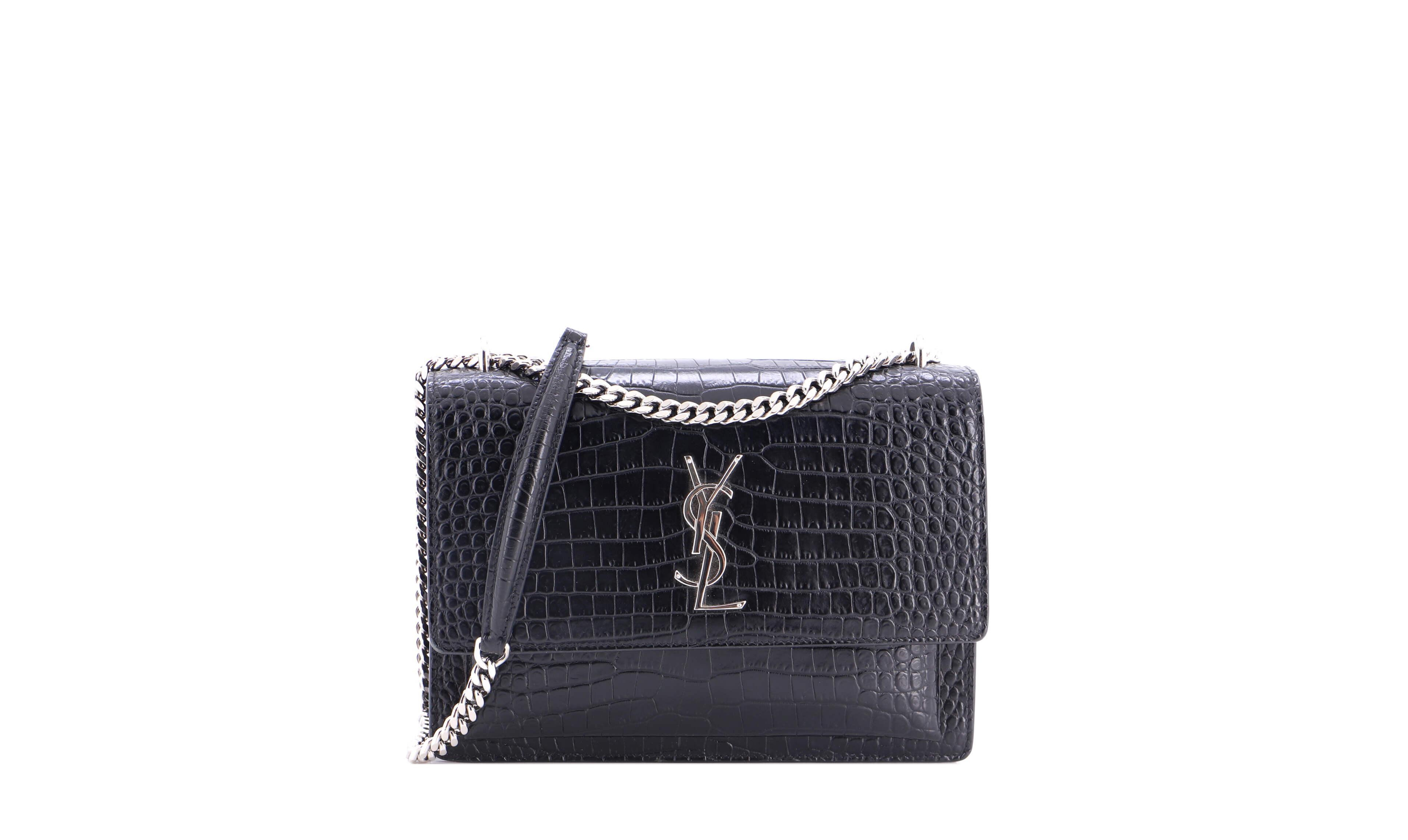 Pre-Owned Saint Laurent Sunset Embossed Leather Medium Crossbody Bag