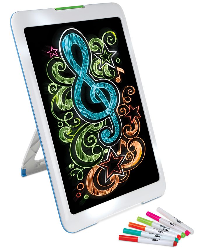 Discovery Kids Neon Glow Drawing Easel - Macy's
