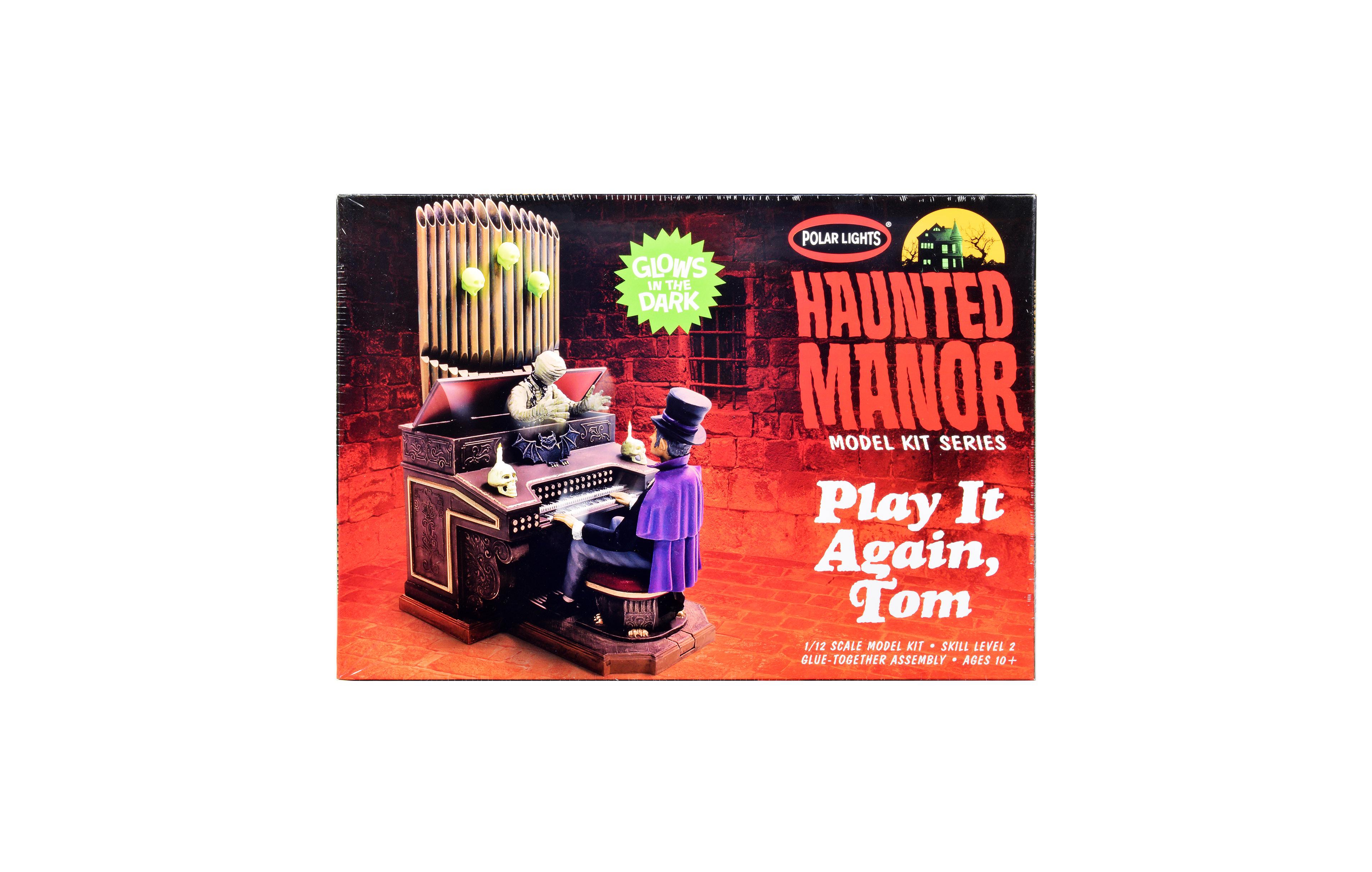 Polar Lights Haunted Manor Play it Again, Tom Skill 2 Glow-in-the-Dark 1/12 Scale 62-Piece Building Set, Ages 10+