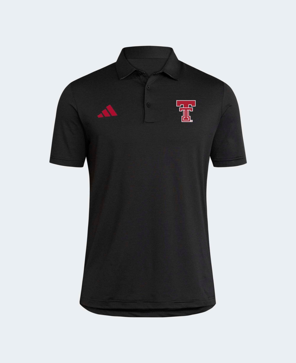 adidas Men's Texas Tech Red Raiders Ultimate365 Stripe Polo Shirt - Black