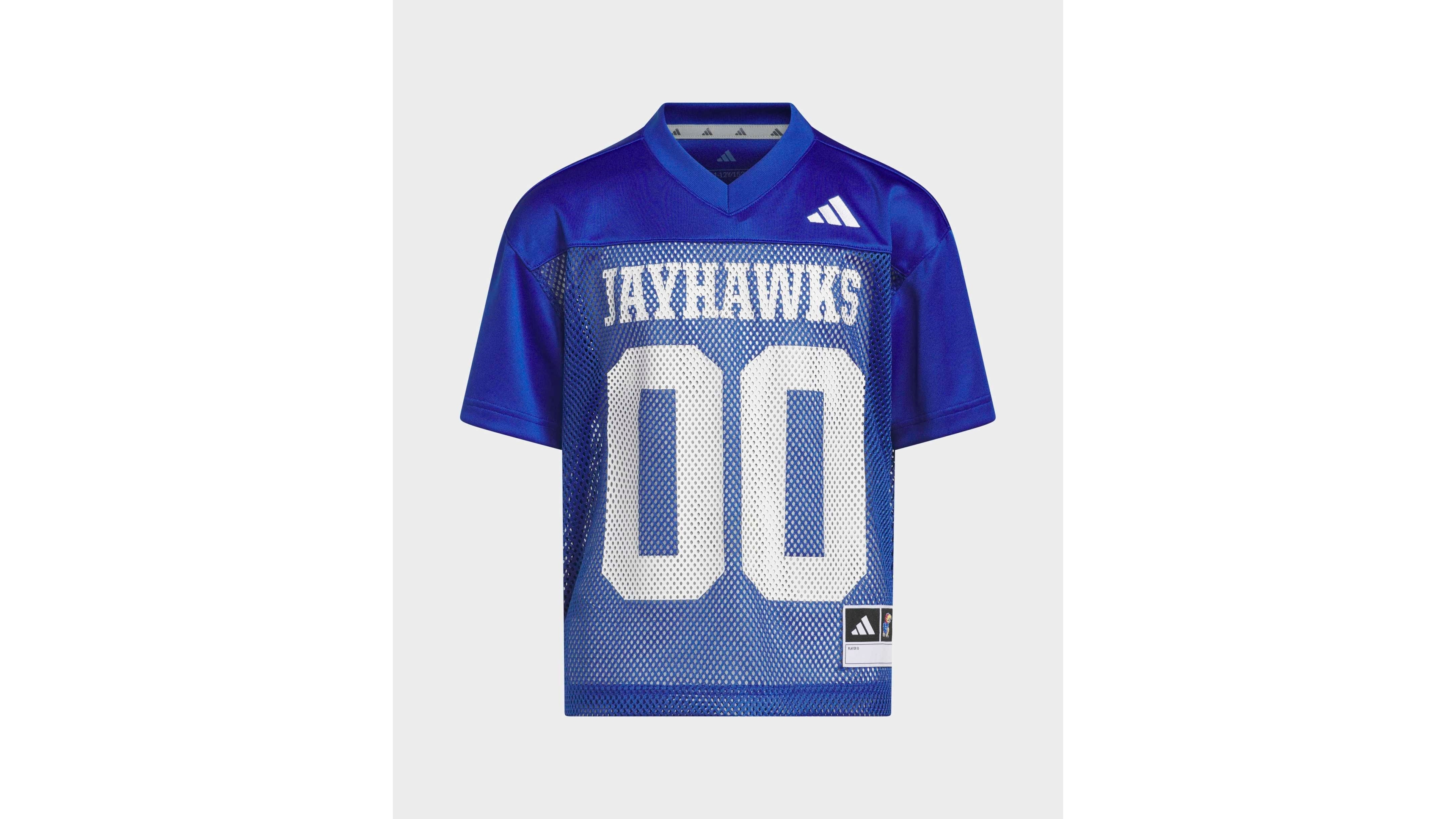 adidas Boys' and Girls' Kansas Jayhawks Mesh V-Neck Jersey