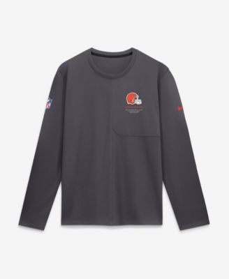 Men's Anthracite Cleveland Browns Sideline Coaches UV Dri-FIT Long Sleeve Shirt