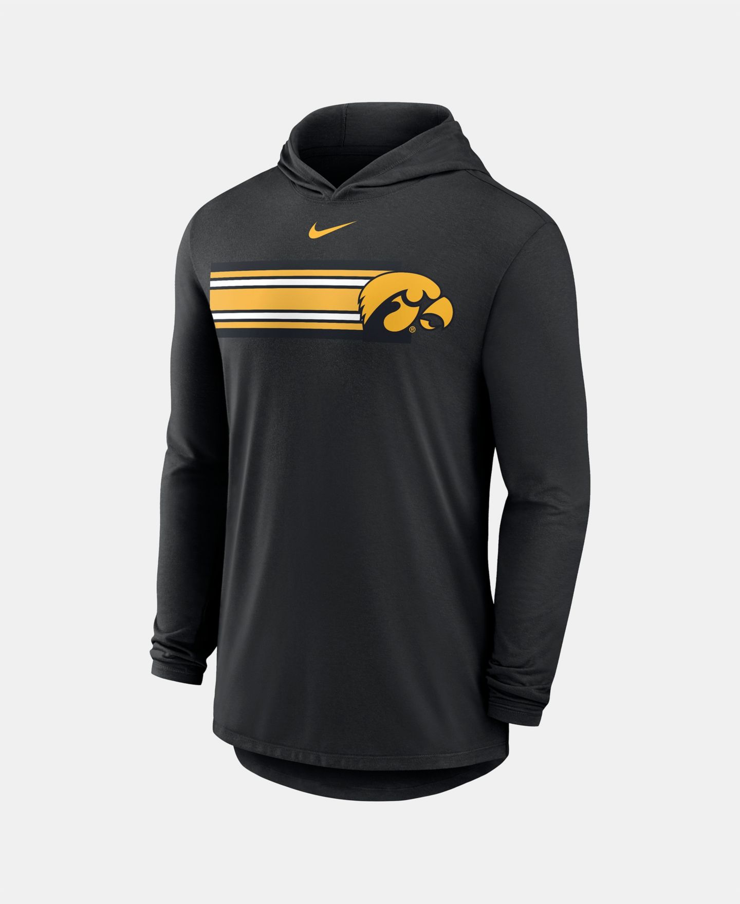 Мужская футболка Nike Black Iowa Hawkeyes Primetime Pattern Tri-Blend Dri-FIT Long Sleeve Hooded — фото 3